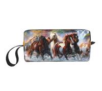 Indios Nativos Americanos Caballos, Bolsa de Maquillaje Bolsa de cosméticos Bolsa de artículos de tocador de Viaje portátil Bolsa de Maquillaje