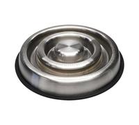 INDIPETS Espiral Slow Feed: cuenco antideslizante para agua y comida para mascotas | 5 onzas, pequeño, acero inoxidable (PN: 800085)