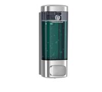 Individual/Doble/Triple 320ml dispensador de jabón líquido Montaje en Pared baño Ducha Gel champú loción dispensación Botella Transparente (320mlx1 Silver)