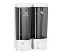 Individual/Doble/Triple 320ml dispensador de jabón líquido Montaje en Pared baño Ducha Gel champú loción dispensación Botella Transparente (320mlx2 White)