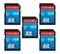 INDMEM SD Card 4GB 5 Pack SDHC Class 4 Flash Memory Card 4 GB Digital Camera Cards