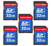 INDMEM - Tarjeta SD de 32 GB (paquete de 5) tarjetas de memoria flash SDHC UHS-I U1 Clase 10 de alta velocidad, video Full HD compatible con cámaras digitales de apuntar y disparar, videocámaras HD