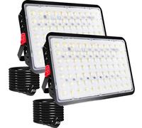 Indmird Focos LED Exterior 200W, 2 Piezas 20000LM Blanco Frío 6500K Proyector Led Exteriors IP66 Impermeable Foco Proyectors Led, Luces led exterior para Casa, Garaje, Patio, Camino, Jardín, Terrazas