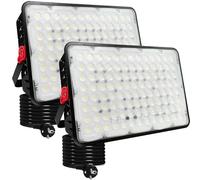Indmird Focos LED Exterior 400W, 2 Piezas 40000LM Blanco Frío 6500K Proyector Led Exteriors IP66 Impermeable Foco Proyectors Led, Luces led exterior para Casa, Garaje, Patio, Camino, Jardín, Terrazas