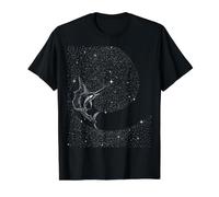 Indo-Pacífico Pez Vela Bajo Las Estrellas Vintage Océano Natur Camiseta gráfica económica, Hombre, Negro, L