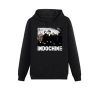 Indochine Francophonie Laventurier Canary Bay New Wave French Music Mens Hoodies Pullover Hoody Black Sweatershirt L