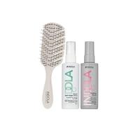 Indola Pack Puntas Abiertas - Tratamiento Reparador 100 ml + Sérum Anti-Frizz 100 ml + Peine de Regalo - Cuidado Profesional para Cabello Dañado