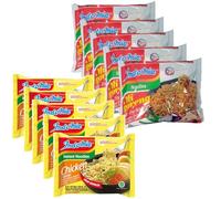 Indomie Noodles Mixto - 5 Mi Goreng + 5 Pollo | Pack de 10 de 820 gr cada uno Todo el Sabor Asiatico en la puerta de tu casa