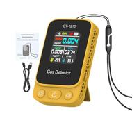 Indoor Air Quality Monitor - Real-Time Sensor for Monitoring | Battery Operated with Temperature, Humidity Display, Portable Desktop Device for Home Office Car Hotel Classroom Use