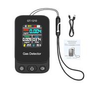 Indoor Air Quality Monitor - Real-Time Sensor for Monitoring | Battery Operated with Temperature, Humidity Display, Portable Desktop Device for Home Office Car Hotel Classroom Use