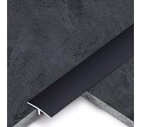 Indoor Background Wall,Black Gold Silver Floor Cover Strip, T-Mold Metal Threshold Strips, Easy Clean Tile Seams Transition Strips(Black,90cm/35.4in)