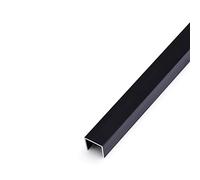 Indoor Bedroom Wall,Black Silver Floor Transition Strip, Aluminu Threshold Joining Strips, U Molding Wood to Tile Seams Edge Banding(Black,145cm/57in)