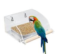 Indoor Bird Feeder, Transparent Bird Cage Water Feeder, Parrot Food Bowl, Interactive Foraging Toy, Feeding Dish Cups for Cockatiels, Squirrels, Finches, Lovebirds, and Canaries