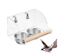 Indoor Bird Feeder, Transparent Bird Cage Water Feeder, Parrot Food Bowl, Interactive Foraging Toy, Feeding Dish Cups for Cockatiels, Squirrels, Finches, Lovebirds, and Canaries