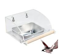 Indoor Bird Feeder, Transparent Bird Cage Water Feeder, Parrot Food Bowl Supplies with Interactive Foraging Toy, Feeding Dish Cups for Cockatiel, Finch, Lovebirds, Squirrel