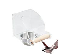 Indoor Bird Feeder, Transparent Birds Cage Water 4.13x3.03in Parrot Food Bowl Supplies, Interactive Toy, Feeding Dish Cups for Cockatiel and Squirrel