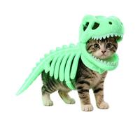 Indoor Cat Dinosaur Skeleton Costume Halloween Pet Dress Up Clothes