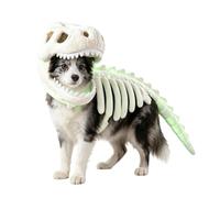 Indoor Cat Dinosaur Skeleton Costume Halloween Pet Hooded Clothes