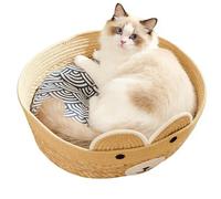 Indoor Cat House, Woven Pet Nest, Washable Cat Bed, Kitten Shelter, Puppy Sleeping House, Breathable Basket, Soft Cats Shelter, Indoor Pet Bed for Home Porch Balcony Garden Yard Barn Courtyard