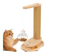 Indoor Cat Scratcher - Sisal Rope Toy with Treat Dispenser, Scratching Post for Kittens Small Medium Large Cats, Furniture Friendly Wall Couch Carpet Climbing and Play Enrichment