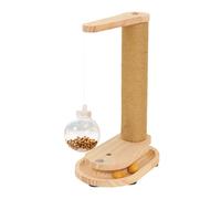 Indoor Cat Scratcher - Sisal Rope Toys with Treat Dispenser For Cats | Crafted from Wood and Sisal with Interactive Scratching Posts, Enrichment Activity For Small Medium Large Kittens