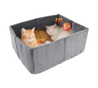 Indoor Cats Beds, Cat Cave House, Insulated Calming Kennel, Cozy Sleeping Shelter for Kittens, Puppies, Outdoor, Travel, Winter, Pet Sleeping, 18,9 x 14,57 x 7,48 pulgadas, Gray