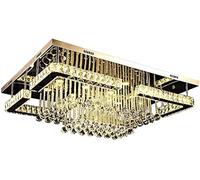 Indoor Chandelier, Dining Room Ceiling Lamp Rectangular Crystal Ceiling Lamp Crystal Chandelier Lamps Compatible with Bedroom, Hallway, Kitchen, Living Room, Bar,LED Hanging Light
