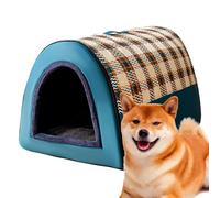 Indoor Dog House with High Elastic Cushion, Warm Soft Kennel Bed Mat, Foldable Puppy Cave Sofa Sleeping Nest Bed, Cozy Winter Cat Nest for Small, Medium, and Large Pets