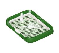 Indoor Dog Potty Tray, Mesh Grid Pee Pad Holder, Flat Design with Removable Column, Easy Cleaning System, Setup Potty Gear, Ideal for Puppies, Pets, 18.5x14.17x2.17 Inches