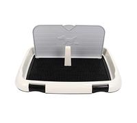 Indoor Dog Potty Tray with Wall | Pee Pad Holder for Small & Medium Dogs | Puppy Training Toilet for Apartments/Cages/Travel | 1L Capacity, Simple to Maintain Design (Black)