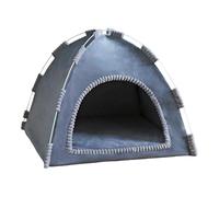 Indoor Dog Tent - 20 Inch Soft Plush Foldable Pet Cave for Dogs, Cats, Kittens, and Rabbits, Enclosed Bed for Winter, Home, Travel Use, Lightweight Comfortable Shelter, Grey