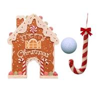 Indoor Golf Game - Candy Stick Ball Gingerbread Goal | Christmas Mini Golf Course Set, Fun Holiday Party Activity for Family Gatherings Home Office Decorations Winter Games and Festive Entertainment