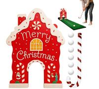 Indoor Golf Game - Reusable Funny Christmas - Holiday Gingerbread Golf Set Party Games - For Teens Adults Family Living Room Outdoor Party Gatherings Events Celebration