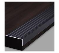 Indoor Outdoor 4cm Wide Step Edging Strip,Non Slip Metal Stair Nosing Trim for Laminate Vinyl Wood Flooring, L-molding Heavy Duty Anti-Collision Strip(Black,100cm/39.4in)