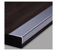 Indoor Outdoor 4cm Wide Step Edging Strip,Non Slip Metal Stair Nosing Trim for Laminate Vinyl Wood Flooring, L-molding Heavy Duty Anti-Collision Strip(Gray,150cm/59in)