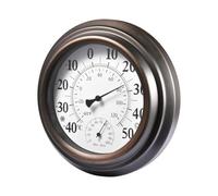 Indoor Outdoor Hygrometer - Antique Iron Shell Hygrometer, Easy to Read Temperature Meter, Humidity Gauge | 20cm Temperature And Humidity Measuring Instrument For Home Garden Patio Greenhouse Balcony