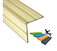 Indoor Outdoor Stair Edge Protector Brass, Safety Step Treads Stair Nosing Trim, L-Shaped Stair Edging Trim Guard, Transition Strip Customizable(34x30mm(1.34"x1.18"))