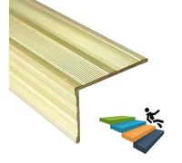 Indoor Outdoor Stair Edge Protector Brass, Safety Step Treads Stair Nosing Trim, L-Shaped Stair Edging Trim Guard, Transition Strip Customizable(38x29mm(1.5"x1.14"))