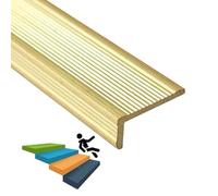 Indoor Outdoor Stair Edge Protector Brass, Safety Step Treads Stair Nosing Trim, L-Shaped Stair Edging Trim Guard, Transition Strip Customizable(18x8mm(0.71"x0.31"))