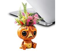 Indoor Plant Pots - 5.91 Inches Resin Decorative Planter, Sitting Garden Decor Container | Cute Flower Pot, Bonsai Holder, Tabletop Plant Pot For Home, Office, Balcony, Patio and Windowsill