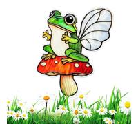 Indoor Plant Stakes, 2D Frog Mushroom Garden Decor Picks, Cute Decorative Plant Sticks Set, Waterproof Outdoor Yard Ornaments, Lawn Landscape Accents With Metal Design For Balcony Patio Porch Pathway