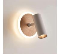 Indoor Reading Wall Lamp - Wall Light with Warm White Light, Wood Grain Metal 5W Wall Mounted