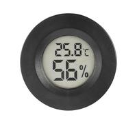 Indoor Temperature Sensor Hygrometer, Round Digital Humidity Monitor with 10-Second Refresh, Compact 4.5cm Display for Garden Refrigerator Cabinet or Indoor Plant Room Use, Black