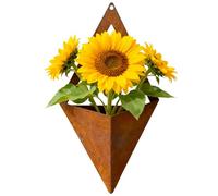 Indoor Wall Planter, Vintage-Inspired Rustproof Metal Hanging Flower Pot, Decorative Wall-Mounted Planter For Plants Succulents Cacti, Embroidered Color, 9.84x5.51 / 3.87x2.17 Inches, 1 Plānter