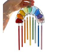 Indoor Wind Chimes - Acrylic Decorative Lightweight Rainbow Chime Pendant, Handcrafted Hanging Wind Bell Decor for Indoor Home Bedroom House Garden Patio Balcony Yard Tree 7.87inches