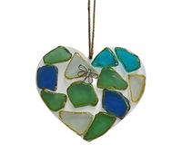 Indoor Window Suncatcher - Heart Shaped Art, Beautiful Sea Glass Light Reflectors, Soothing 2D Acrylic Hanging Ornaments, Aesthetic Room Decorations - For Living Spaces Balcony Walls