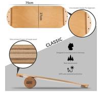 Indoorboard Classic Tabla de equilibro + Esterilla + Rodillo Madera/Corcho Roja BoarderKING