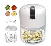 IndoTeam Mini licuadora picadora de alimentos de 250 ml, mini picadora con batería recargable a través del puerto de carga USB tipo C, procesador de alimentos portátil con 3 licuadoras afiladas