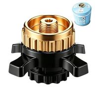 Indrnif Adaptador de cartucho de gas compatible con válvula de rosca Campingaz CV Easy Clic, transición de cierre de bayoneta a rosca de 7/16 pulgadas, conexión de adaptador de gas para accesorios de