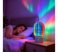 Indrnif Lámpara de Noche Aurora 3D Giratoria Regulable, para un Ambiente Romántico Estrellado, Proyector LED Giratorio de 360°, Decoración para la Habitación de los Niños